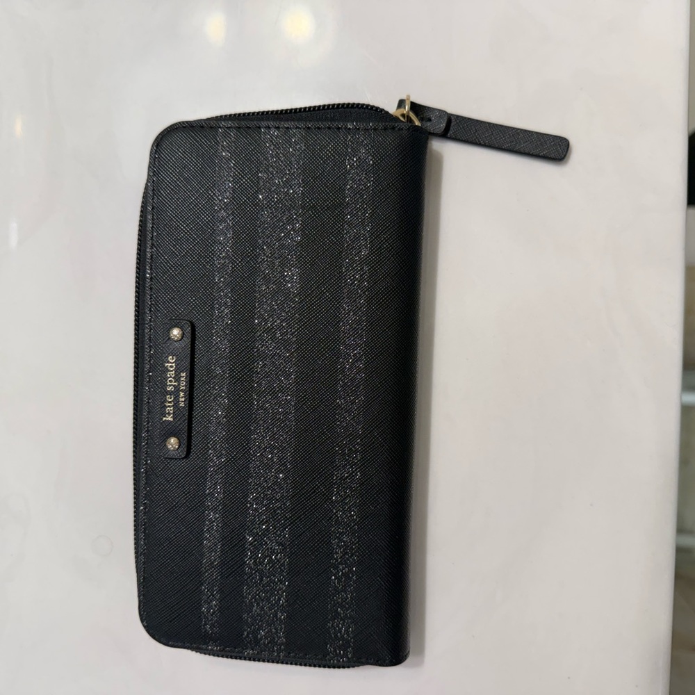Kate Spade Black Striped Wallet